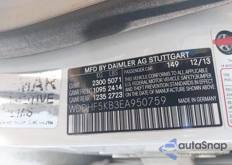 2014 Mercedes-Benz E 350 350 из США, поврежденный, VIN WDDHF5KB3EA950759